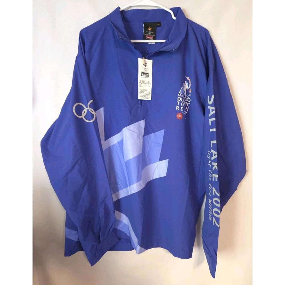Y2K Vintage MARKER Salt Lake 2002 Winter Olympics Torch Relay Windshell XXL New
